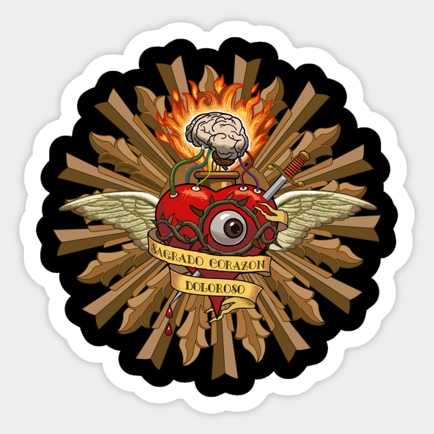 Sagrado Corazon Doloroso Sticker by Lizarius4tees